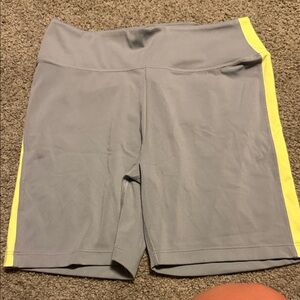 PINK Victoria's Secret Gray Shorts with Yellow Trim with Matching Crewneck.